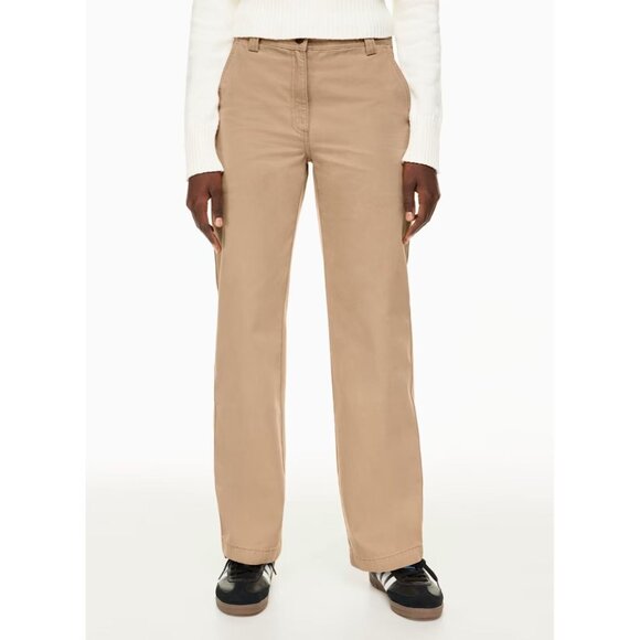 Aritzia SUNDAY BEST New Jaden Khaki Cotton Twill Straight Chino Pants, Size 4 - Picture 10 of 14